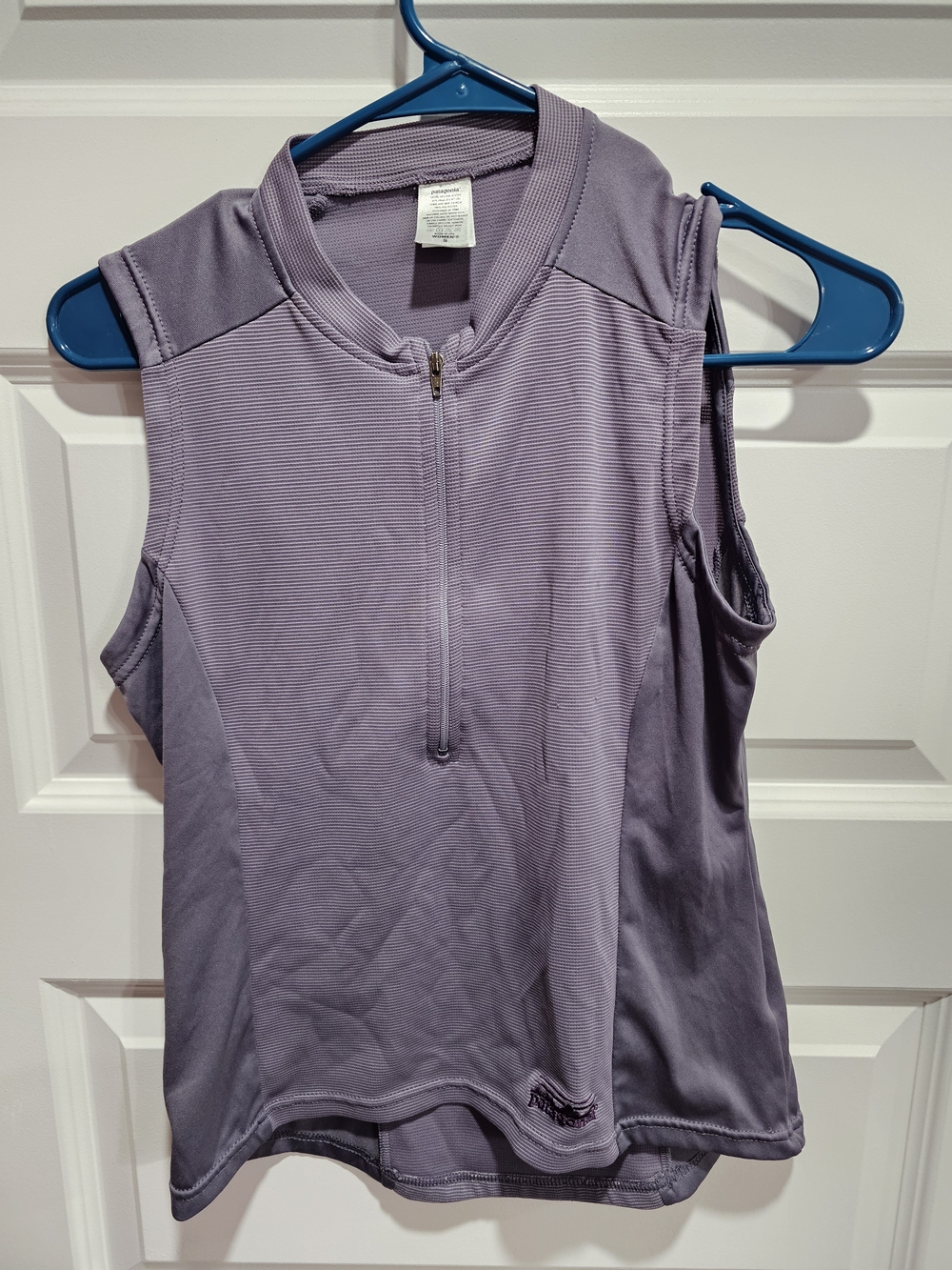 Patagonia Lavender Sleeveless Zip-Front Performance Tank